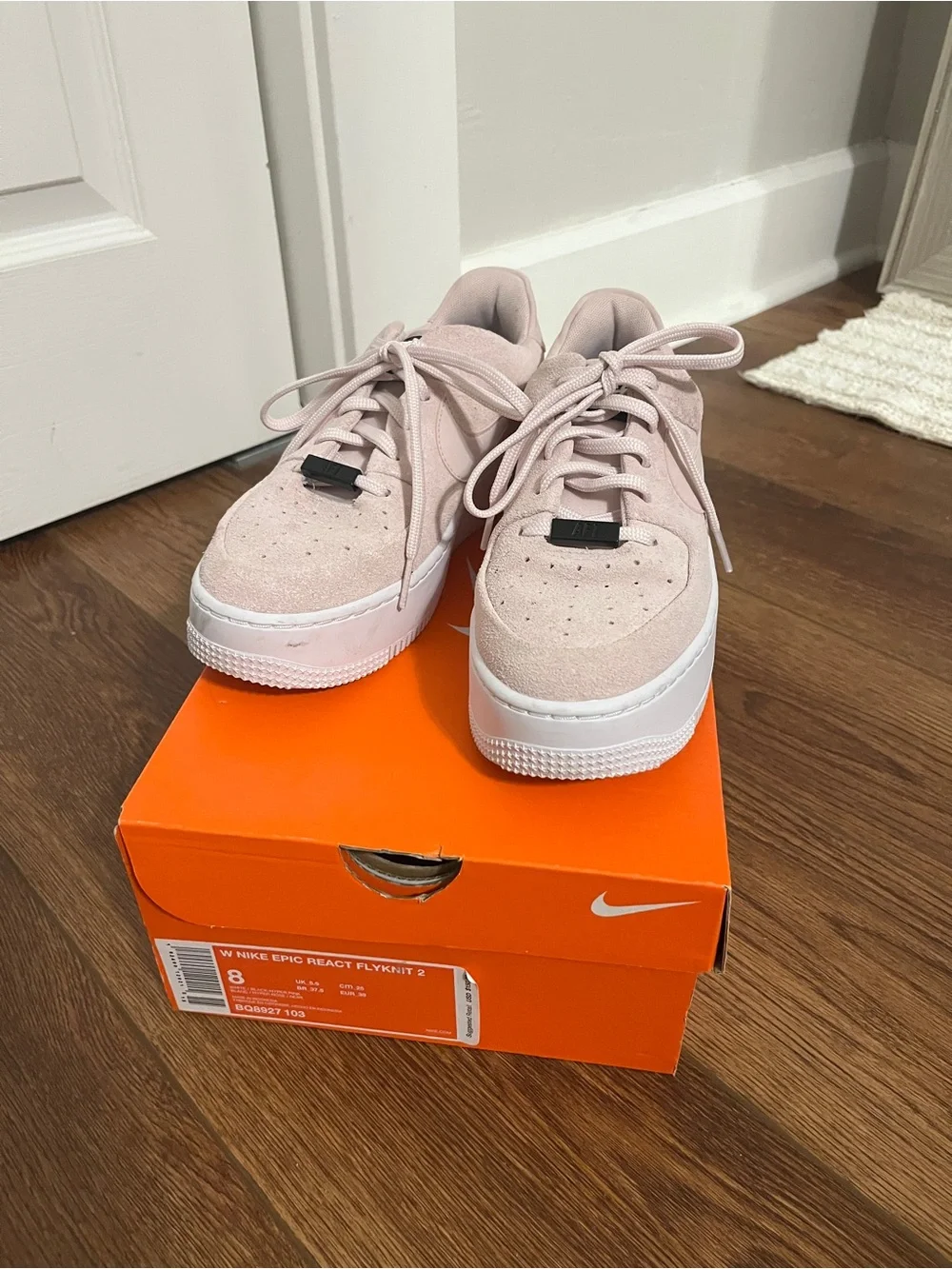 Nike Pink Suede Platform Lace-Up Sneakers